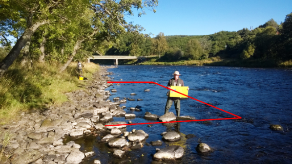 Site S9, just upstream of Blasksboat. The dimensions of this site were similar to S7.